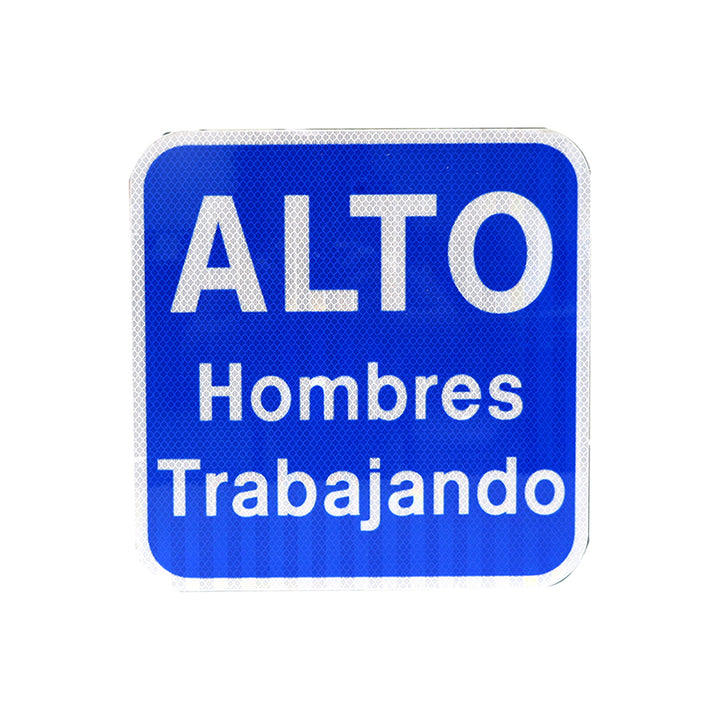 12x12 Blue Sign Alto Hombres Trabajando, HIP reflective