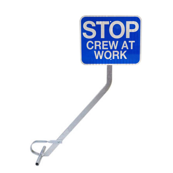 Econ Clamp With Blue 15x12 Stop Crew at Work HIP reflective sign