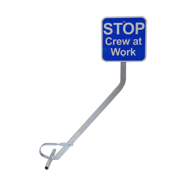 Econ Clamp With Blue 12x12 Stop Crew at Work HIP reflective sign