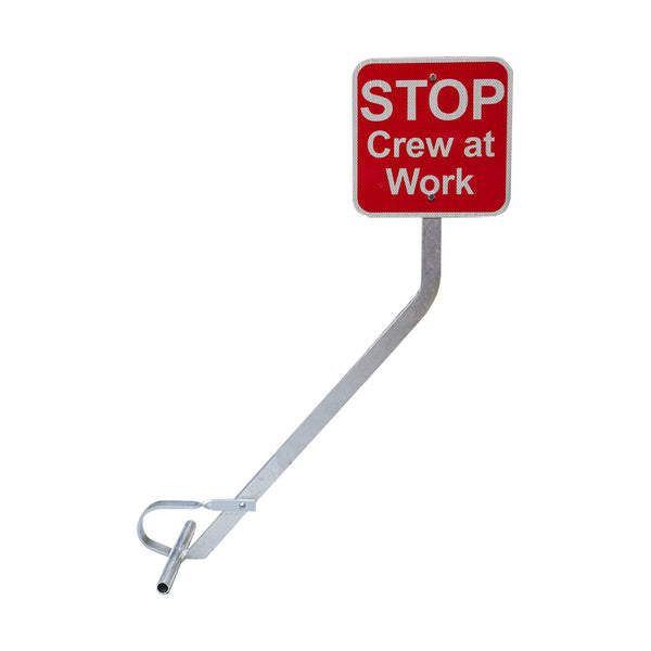 Econ Clamp With Red 12x12 Stop Crew at Work HIP reflective sign