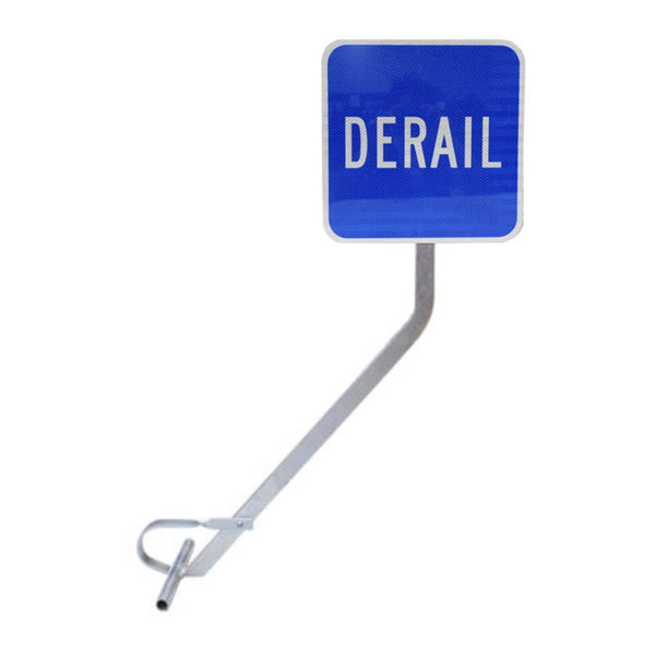 Econ Clamp With 12x12 Derail Sign Blue HIP reflective