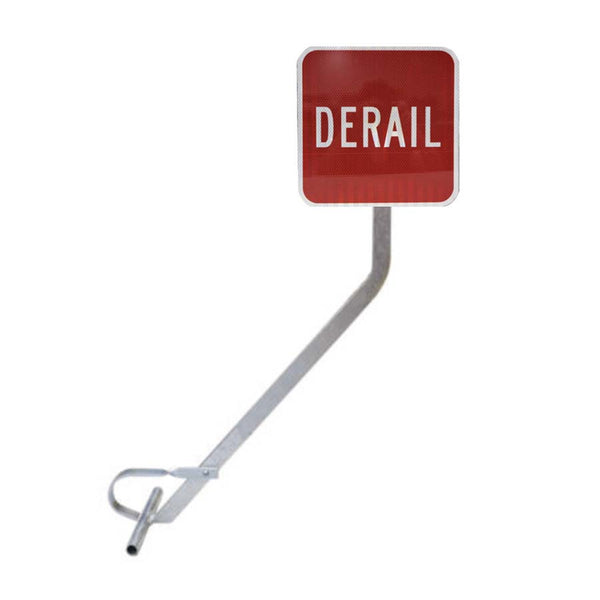 Econ Clamp With 12x12 Red Derail Sign, HIP reflective