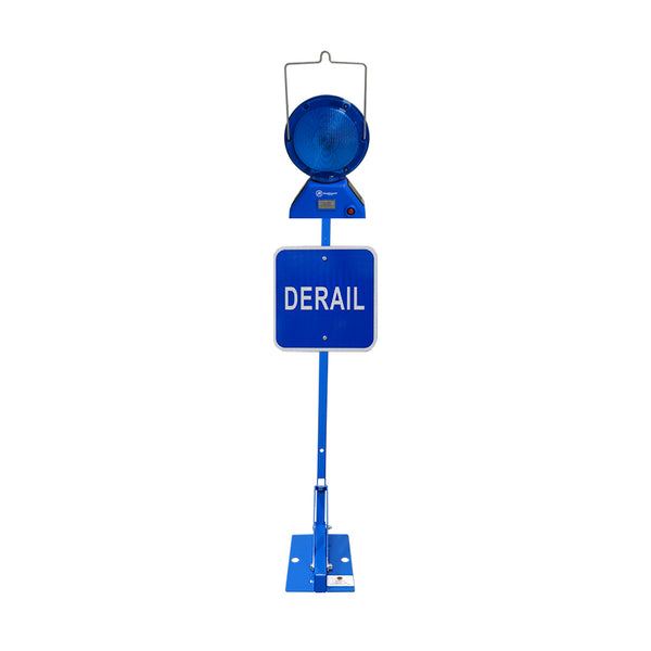Blue Permanent Mount Base w/ 12x12 Blue Sign Derail HIP reflective & M900-SB