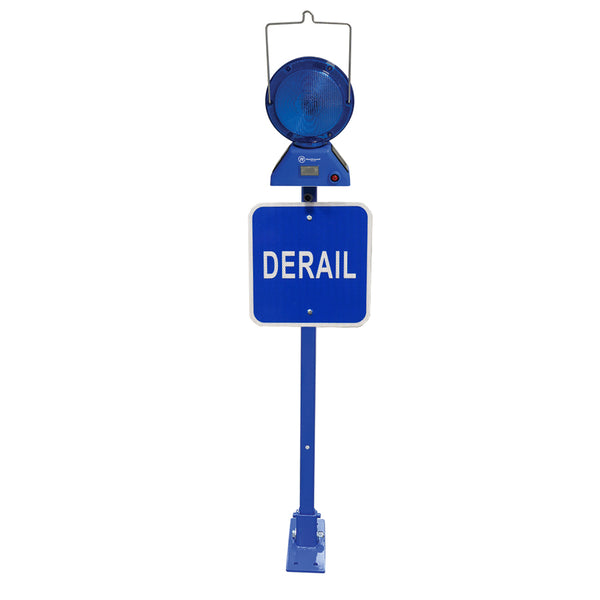 Heavy Duty Blue Flag with 12x12 Blue sign Derail, HIP reflective & M900-SB