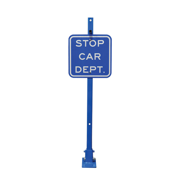 Heavy Duty Blue Flag with 12x12 Blue sign Stop car dept, HIP reflective