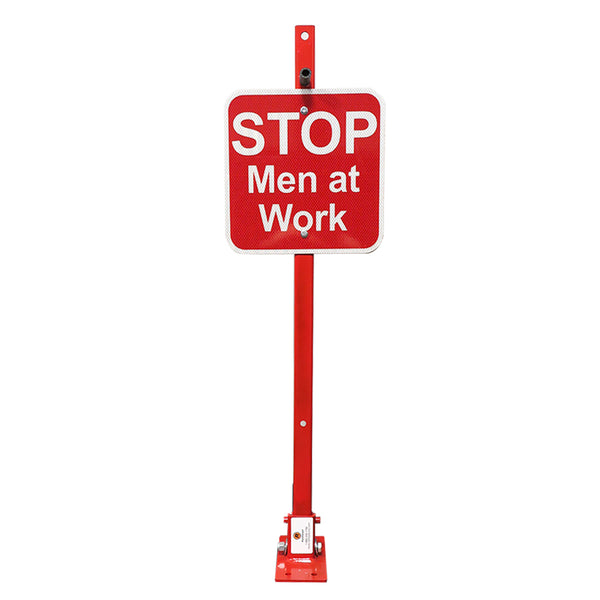 Heavy Duty Red Flag with 12x12 Red sign Stop men at work, HIP reflective