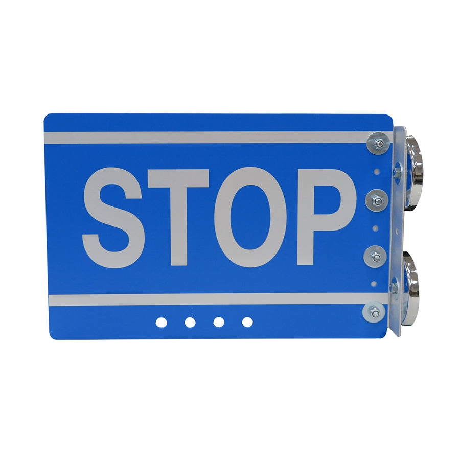 Blue plastic sign 14 3/4x10 STOP engineer grade reflective with 2- 90 ...