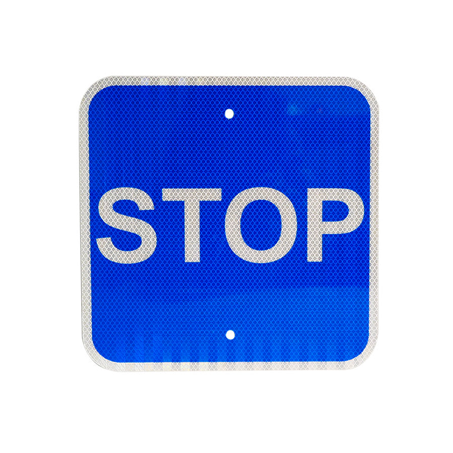 Blue. Skip Sign 12x12 Blue Sign Stop, HIP reflective – Railhead Corporation