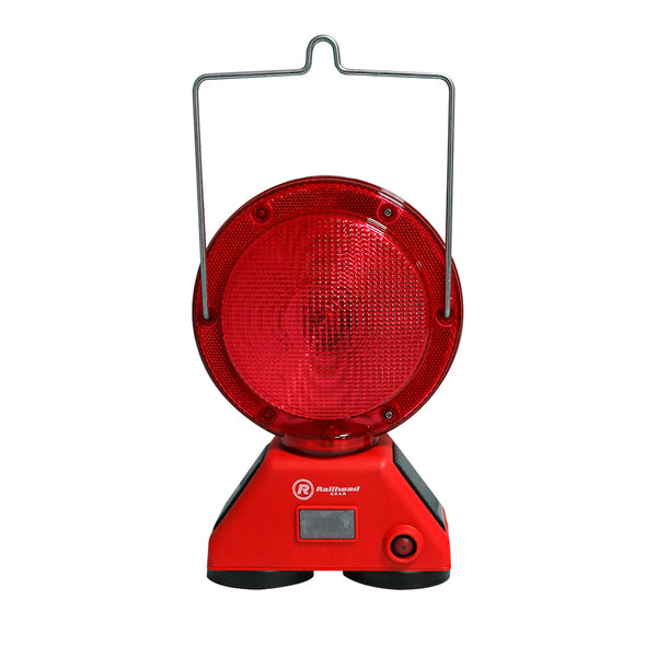 Red 4 LED Solar barricade light photo cell, tilt switch, handle/s hook and 2 magnets