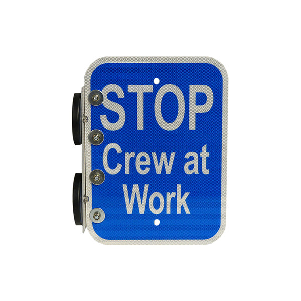 9"X12" SIGN BLUE "STOP CREW AT WORK SIGN" HIP REFLECTIVE WITH 2 MAGNETS