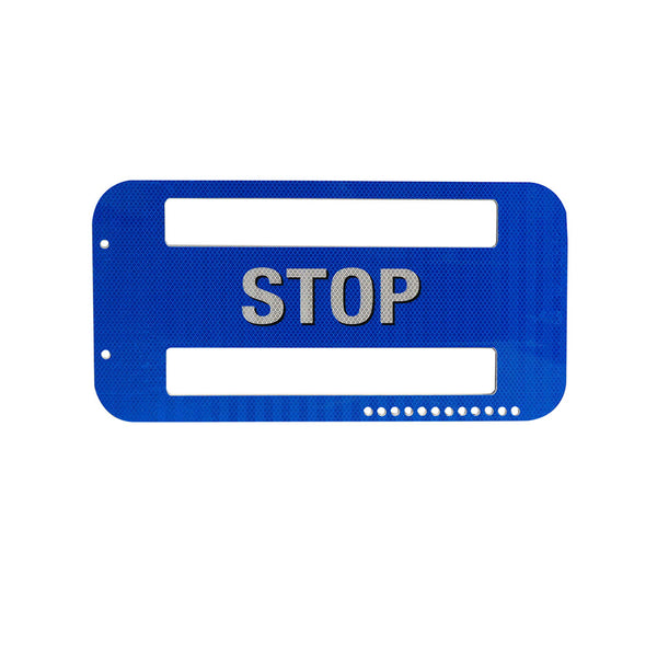 20x10 Blue sign Stop, HIP reflective wind sign double sided