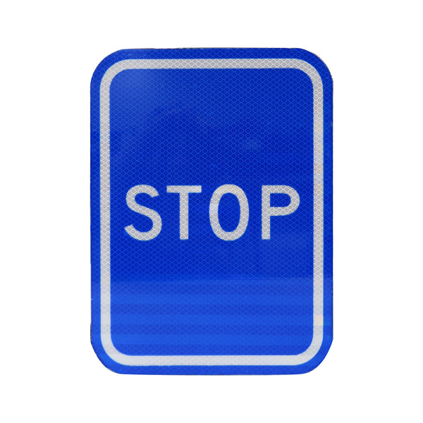 9x12 Blue Stop Sign, HIP reflective