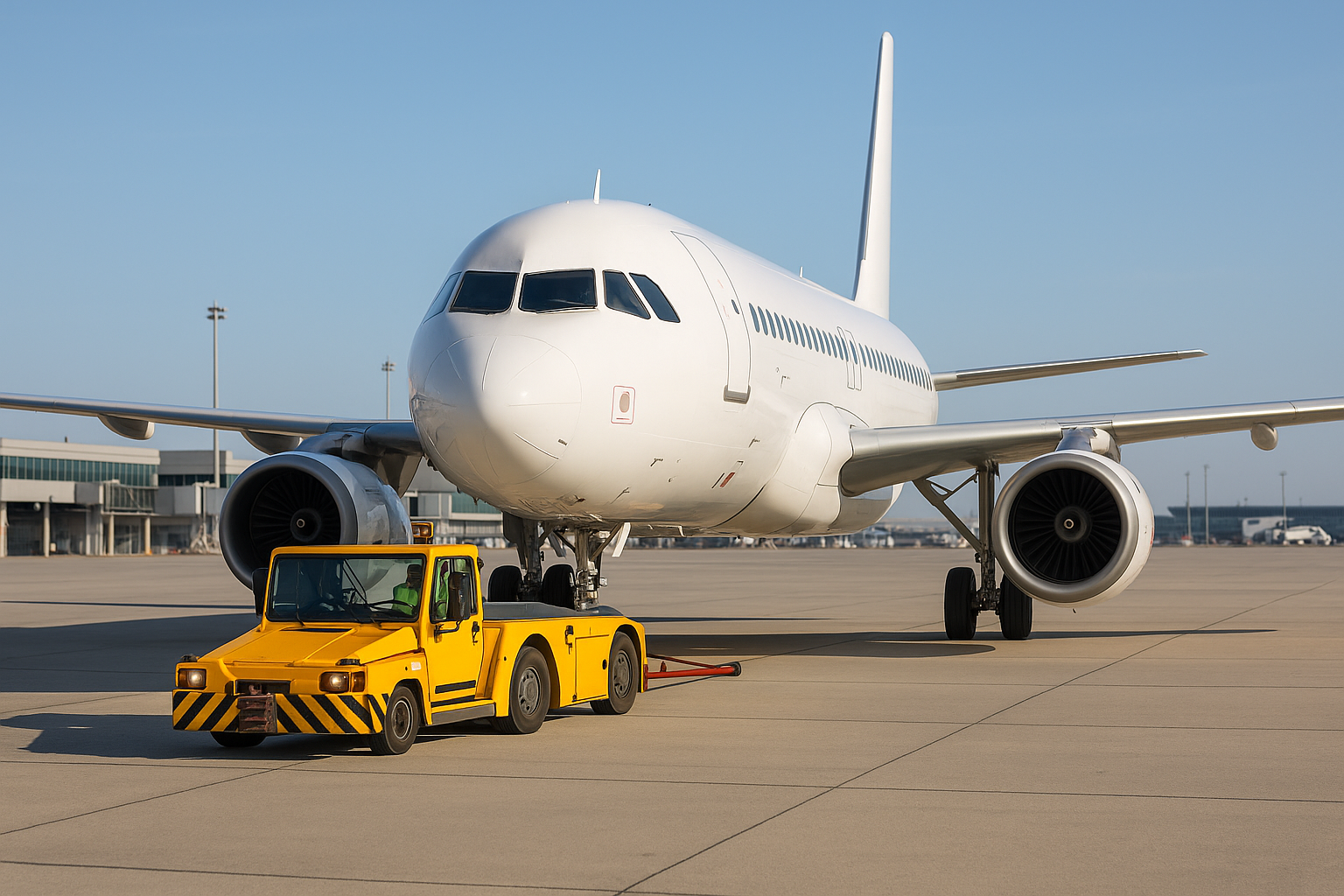 plane being towed